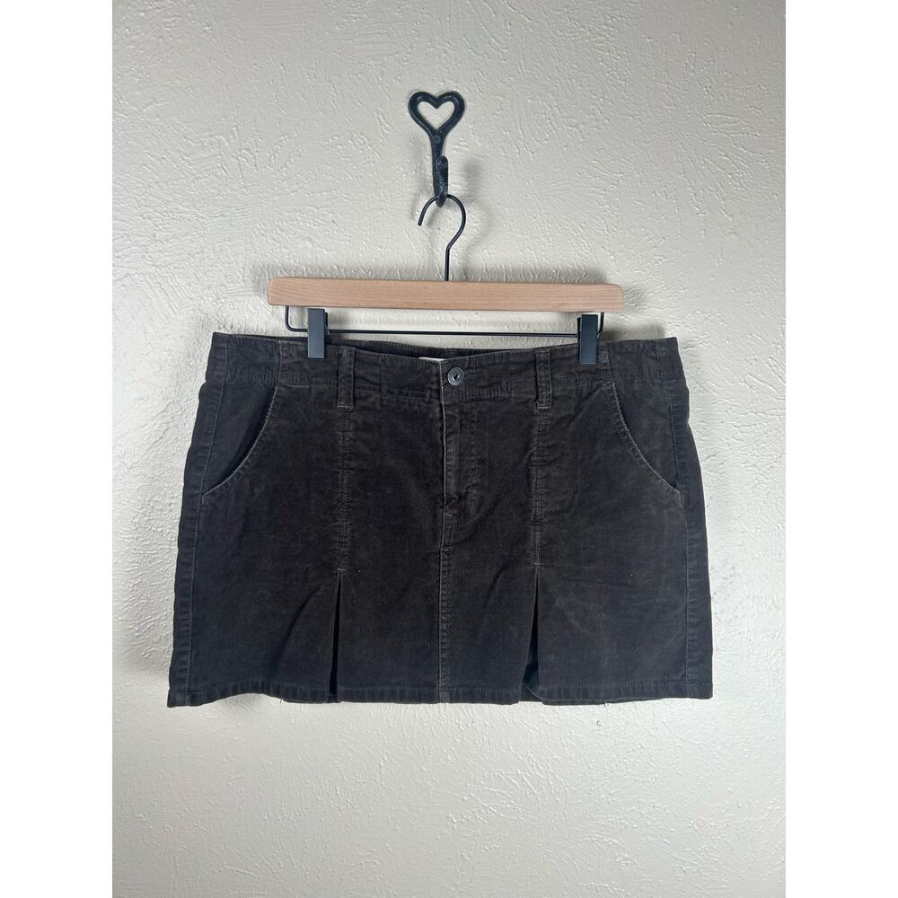 Y2K Old Navy Micro Mini Skirt Size 12 Brown Corduroy Preppy Academia Fall Spring